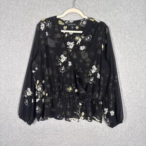 Y2K 90s INC International Concepts Top PXL Wrap Sheer Mesh Coquette Whimsigoth